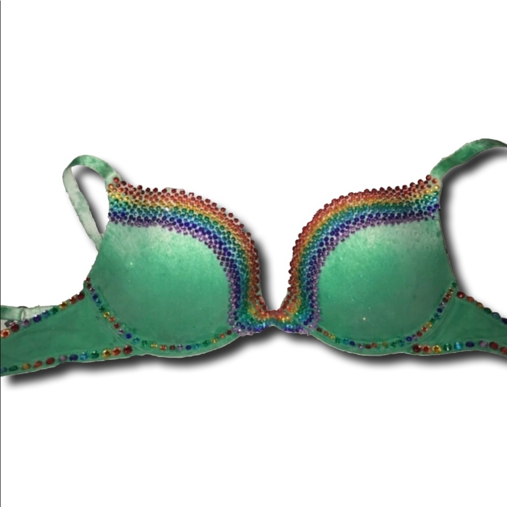 Handmade Rainbow Rave Bra